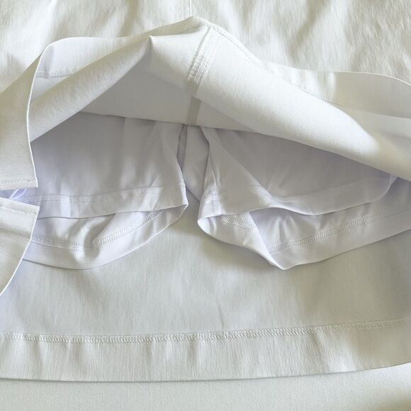 NWT Renuar White Stretch Skort Size 12 Pockets Summer Travel Golf Resort Wear - Picture 4 of 9